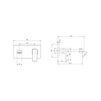 Baterie pentru lavoar Villeroy&Boch, Architectura Square, montaj încastrat, brushed nickel